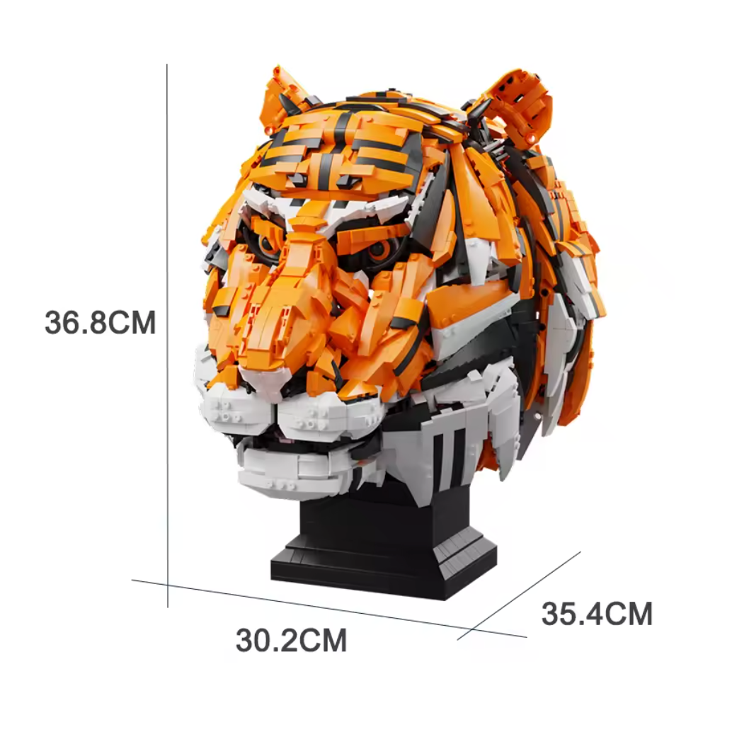 3000-Piece Tiger Head Building Block Set