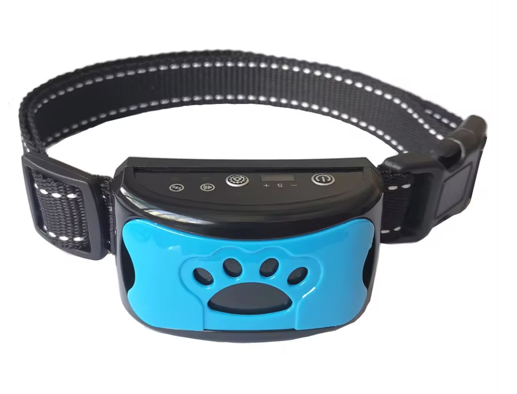 Close-up of the Intelligent Anti Dog Barking Device with a sleek design and digital display - Eagalite