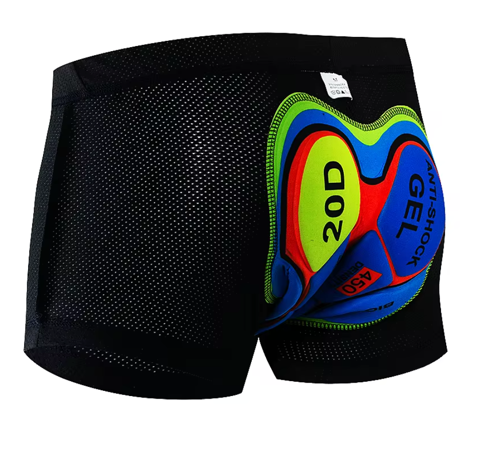 Breathable Cycling Shorts with 20D Gel Pad – Back view highlighting the anatomic design and flatlocked seams - Eagalite