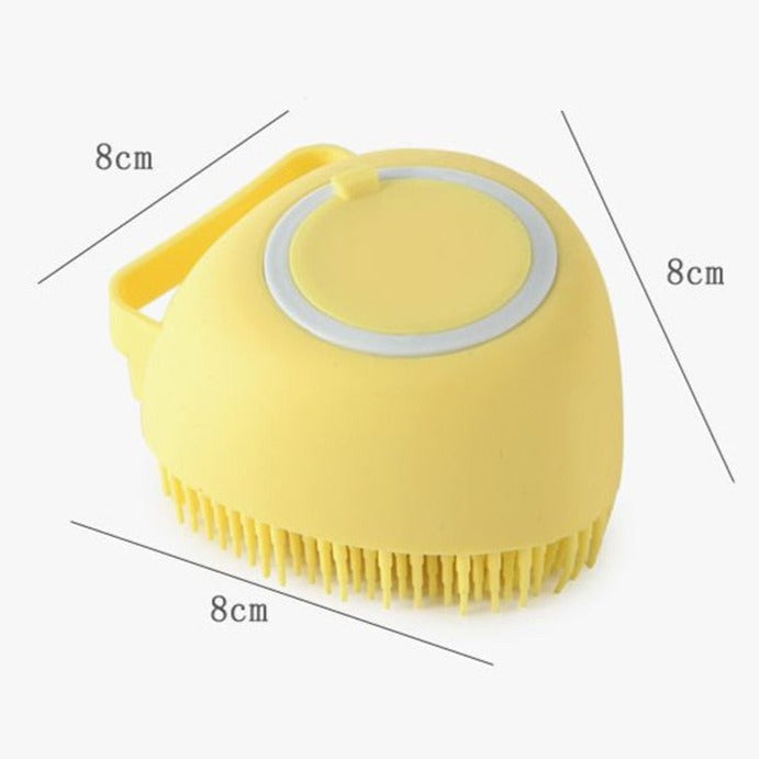 Size Specifications of A Yellow Puppy Dog Bath Shampoo Brush - Eagalite