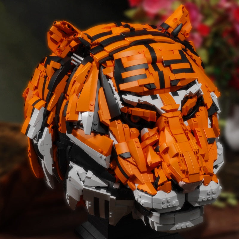 3000PCS King of Beasts Tiger Head Building Blocks Set - Eagalite